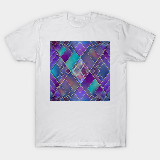 Purple Futuristic Diamond Pattern T-Shirt by StephersMc